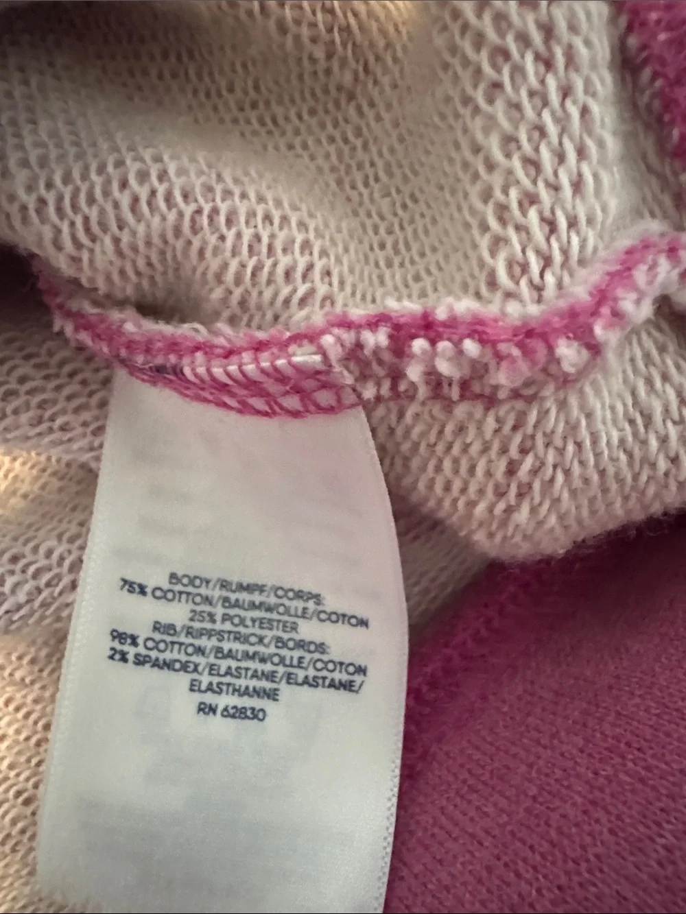 Lands' End Raspberry Pink Shawl-Collar Pullover Sweatshirt